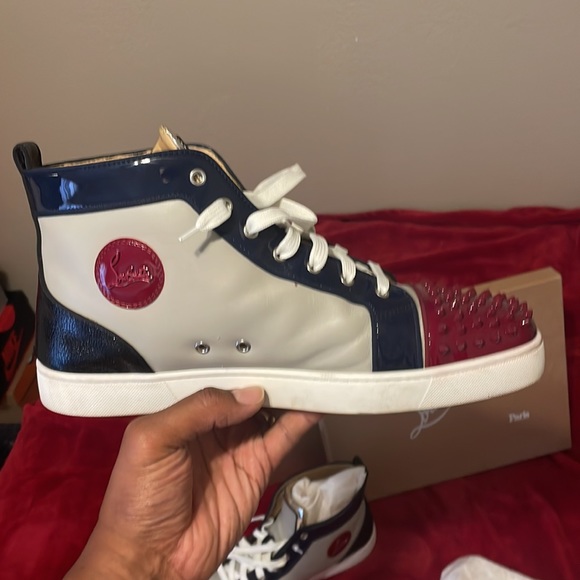 Men size 48 1/2FR or 15.5 US CHRISTIAN LOU BOUTIN HIGH TOP SNEAKERS - Picture 3 of 14